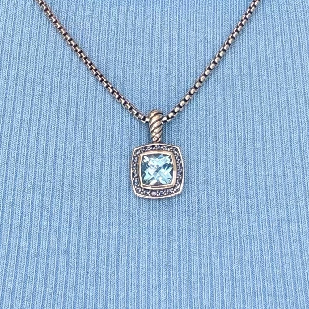 David Yurman Necklace Blue Topaz and Sapphire Petite Albion